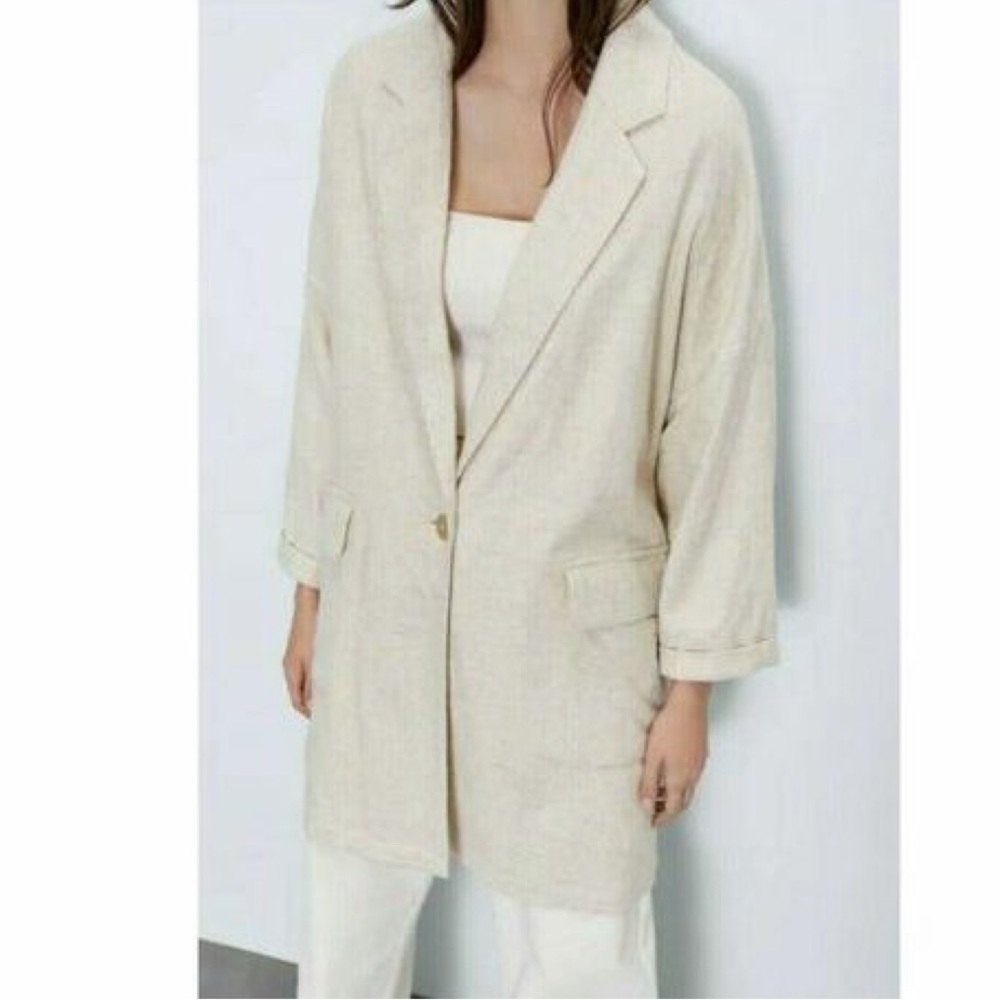 Zara Rustic Oversized Coat Sand REF. 8073/039
